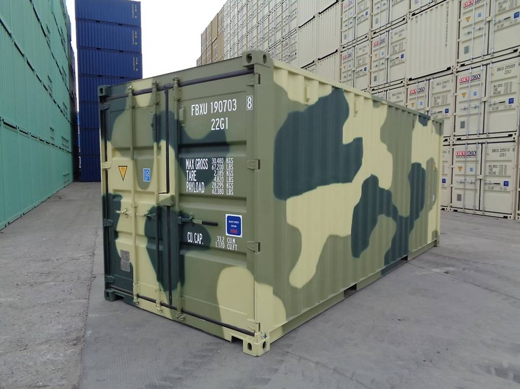 containers 20 pieds dry neuf couleurs militaires